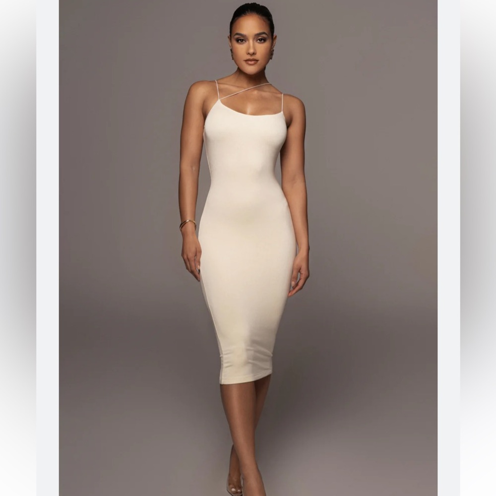 JLUX Label BUTTERCREAM RORY DIAGONAL STRAP DRESS-M